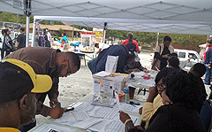 Atlanta Metro Area Local members' voter registration booth