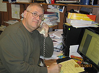 APWU Retirees Dept. member Rick Gallo particiaptes in the March 21 Telephone Town Hall.