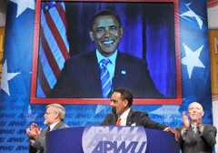 Barack Obama thanked the union for its support.