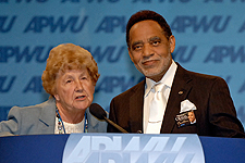 Lorraine Buckley with APWU President William Burrus
