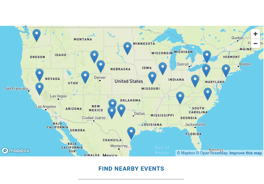 A map of public hearings for mail processing facility reviews