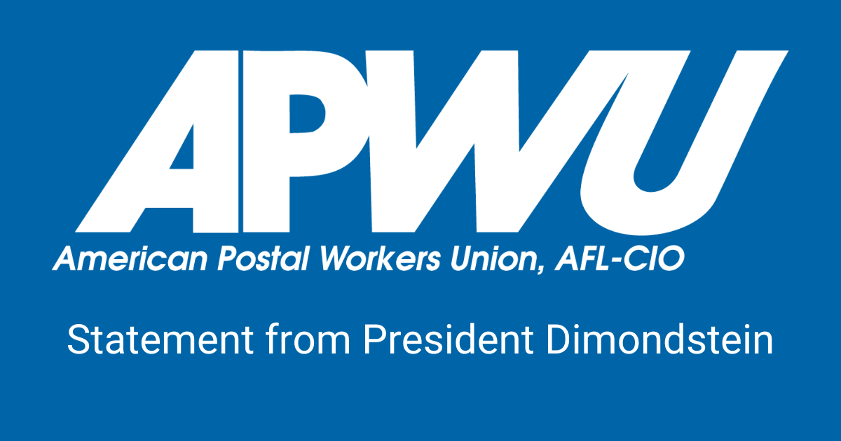 Statement by APWU President Mark Dimondstein on Congressional Action