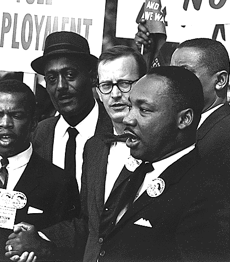 Rev. Dr. Martin Luther King at the 1963 Civil Rights March on Washington, DC.