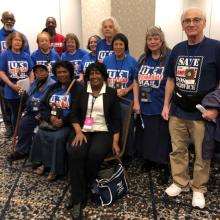Judy Beard with APWU Retirees at the DNC Seniors Council