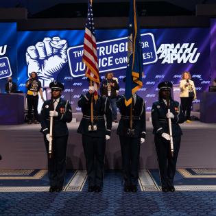 US Air Force Honor Guard, District of Washington, presents the colors