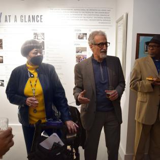 President Mark Dimondstein and Secretary-Treasurer Elizabeth Powell welcome guests to the History Center