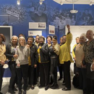 Women of the APWU celebrate the dedication of the APWU History Center