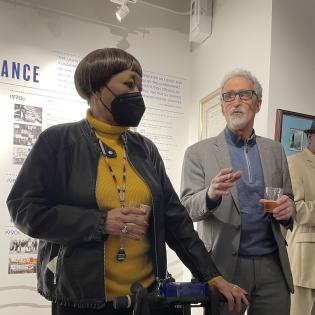 APWU President Mark Dimondstein and Secretary-Treasurer Elizabeth Powell make remarks at the opening of the History Center