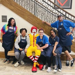The team with Ronald McDonald