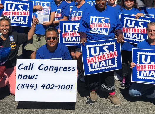 APWU members support the USPS Fairness act - call 1-844-402-1001