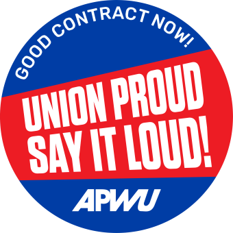 a contract campaign logo that says union proud say it loud - good contract now